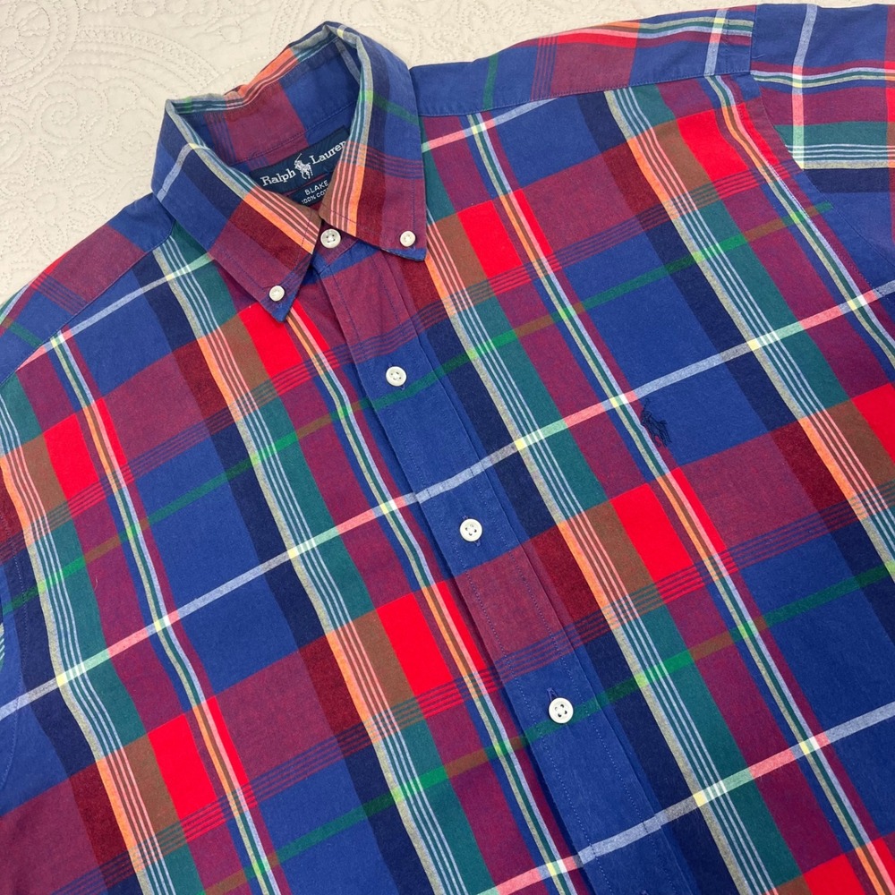 Ralph Lauren Blake Mens Sz M Plaid Button Down Shirt Multicolor *READ - Picture 1 of 8